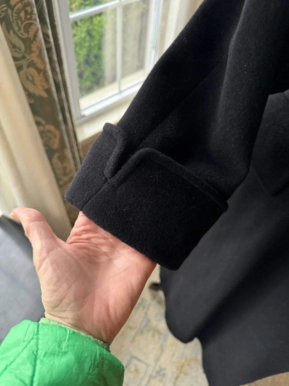 Laura Ashley Vintage Black Princess back Riding Wool Coat with Classic Label - Picture 3 of 6